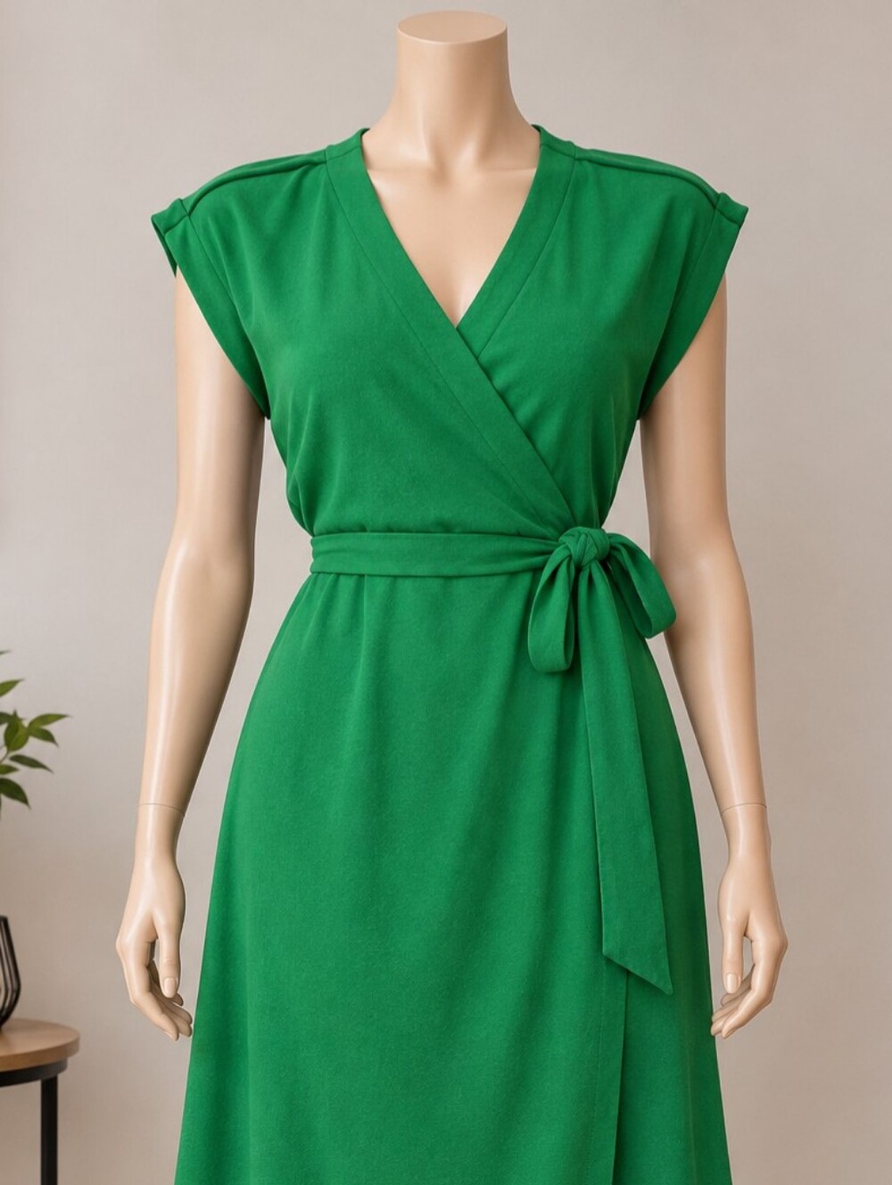 NWT ! Beautiful Nicole Miller Kelly Green Color  Wrap Midi Dress       💚💚💚